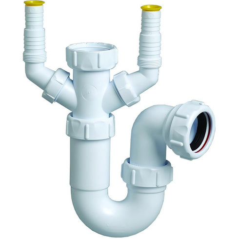 Multikwik Double Spigot Washing Machine Trap - 40mm (PWM040D)